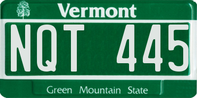 VT license plate NQT445