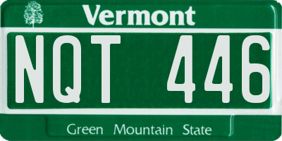 VT license plate NQT446