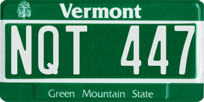 VT license plate NQT447