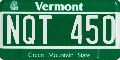 VT license plate NQT450