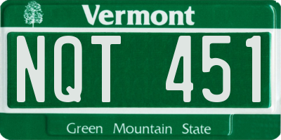 VT license plate NQT451