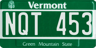 VT license plate NQT453