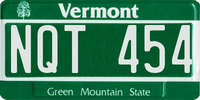 VT license plate NQT454