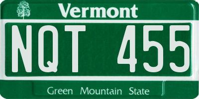VT license plate NQT455