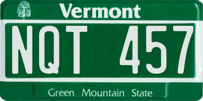 VT license plate NQT457