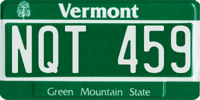 VT license plate NQT459