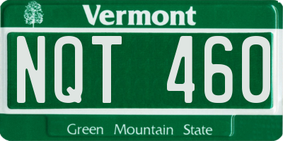 VT license plate NQT460