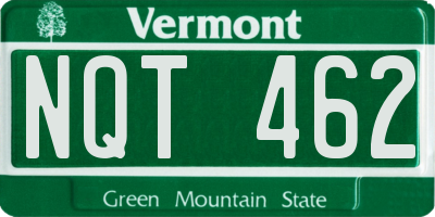 VT license plate NQT462