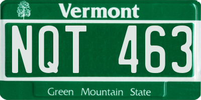 VT license plate NQT463