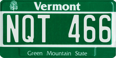 VT license plate NQT466