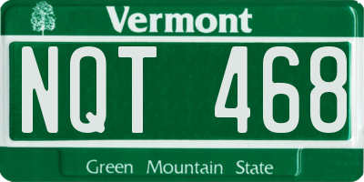 VT license plate NQT468