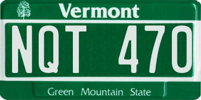 VT license plate NQT470