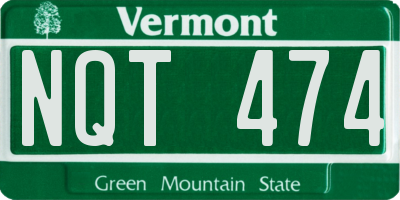 VT license plate NQT474