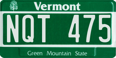 VT license plate NQT475