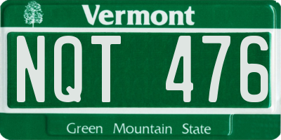VT license plate NQT476