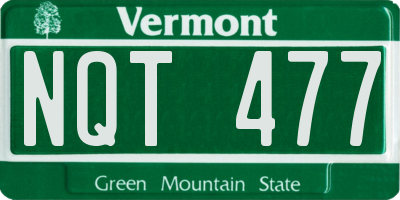 VT license plate NQT477
