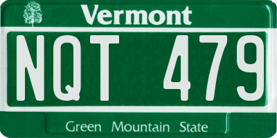 VT license plate NQT479