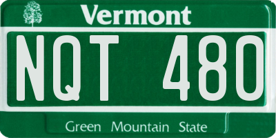 VT license plate NQT480