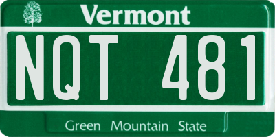 VT license plate NQT481