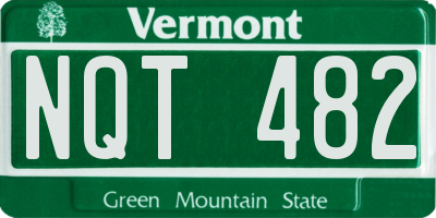 VT license plate NQT482