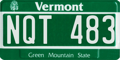 VT license plate NQT483