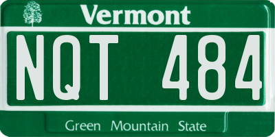 VT license plate NQT484