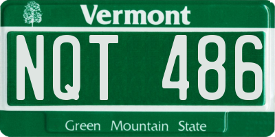 VT license plate NQT486
