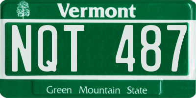 VT license plate NQT487