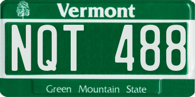 VT license plate NQT488