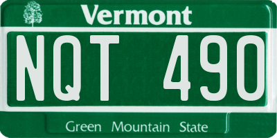 VT license plate NQT490