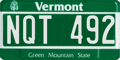 VT license plate NQT492