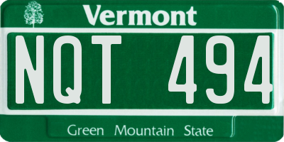 VT license plate NQT494