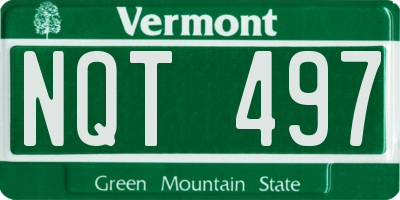 VT license plate NQT497