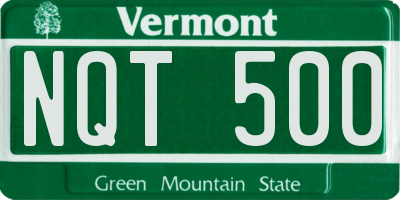 VT license plate NQT500