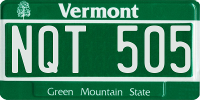 VT license plate NQT505