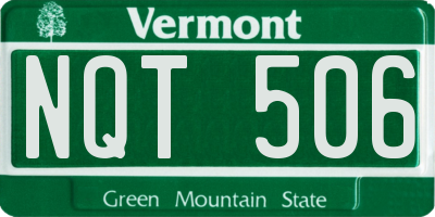 VT license plate NQT506