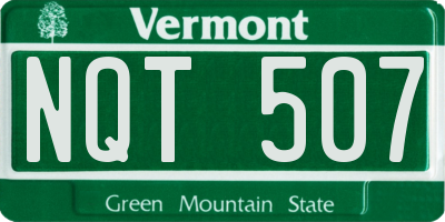VT license plate NQT507