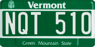 VT license plate NQT510