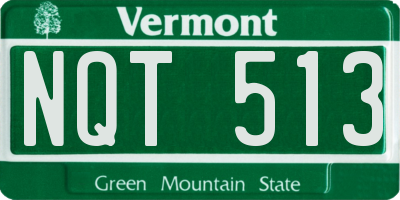 VT license plate NQT513