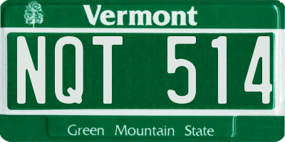 VT license plate NQT514