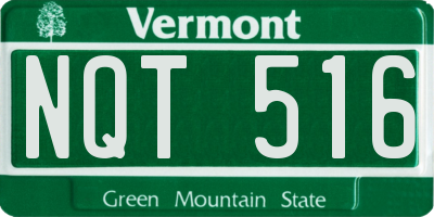VT license plate NQT516