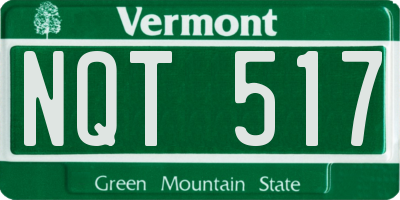 VT license plate NQT517
