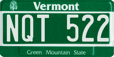 VT license plate NQT522