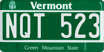 VT license plate NQT523