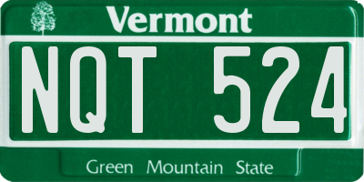 VT license plate NQT524