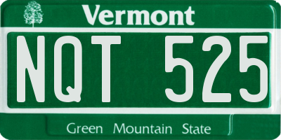VT license plate NQT525