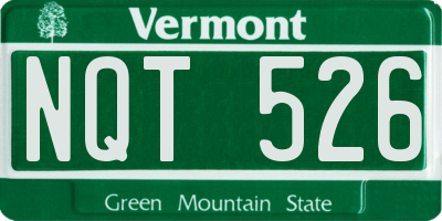 VT license plate NQT526