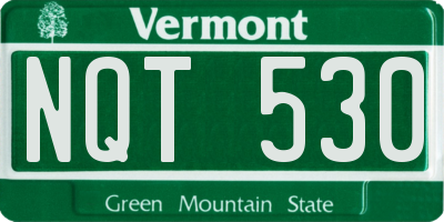VT license plate NQT530