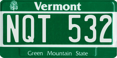VT license plate NQT532