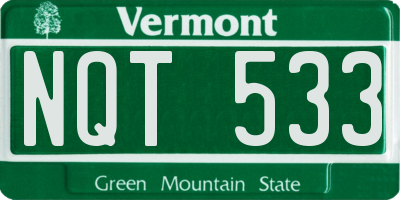 VT license plate NQT533